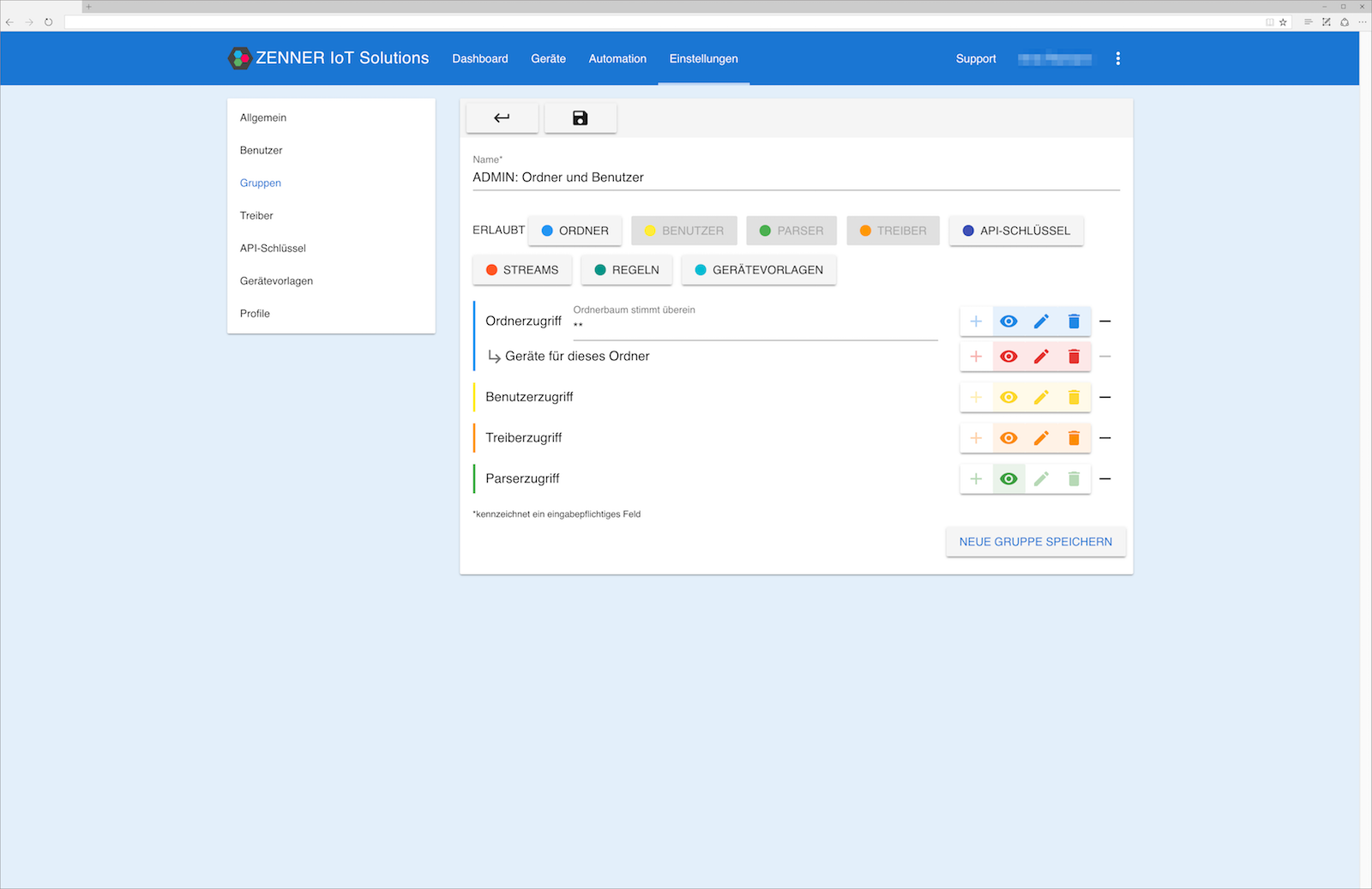 Screenshot aus ELEMENT - Benutzer