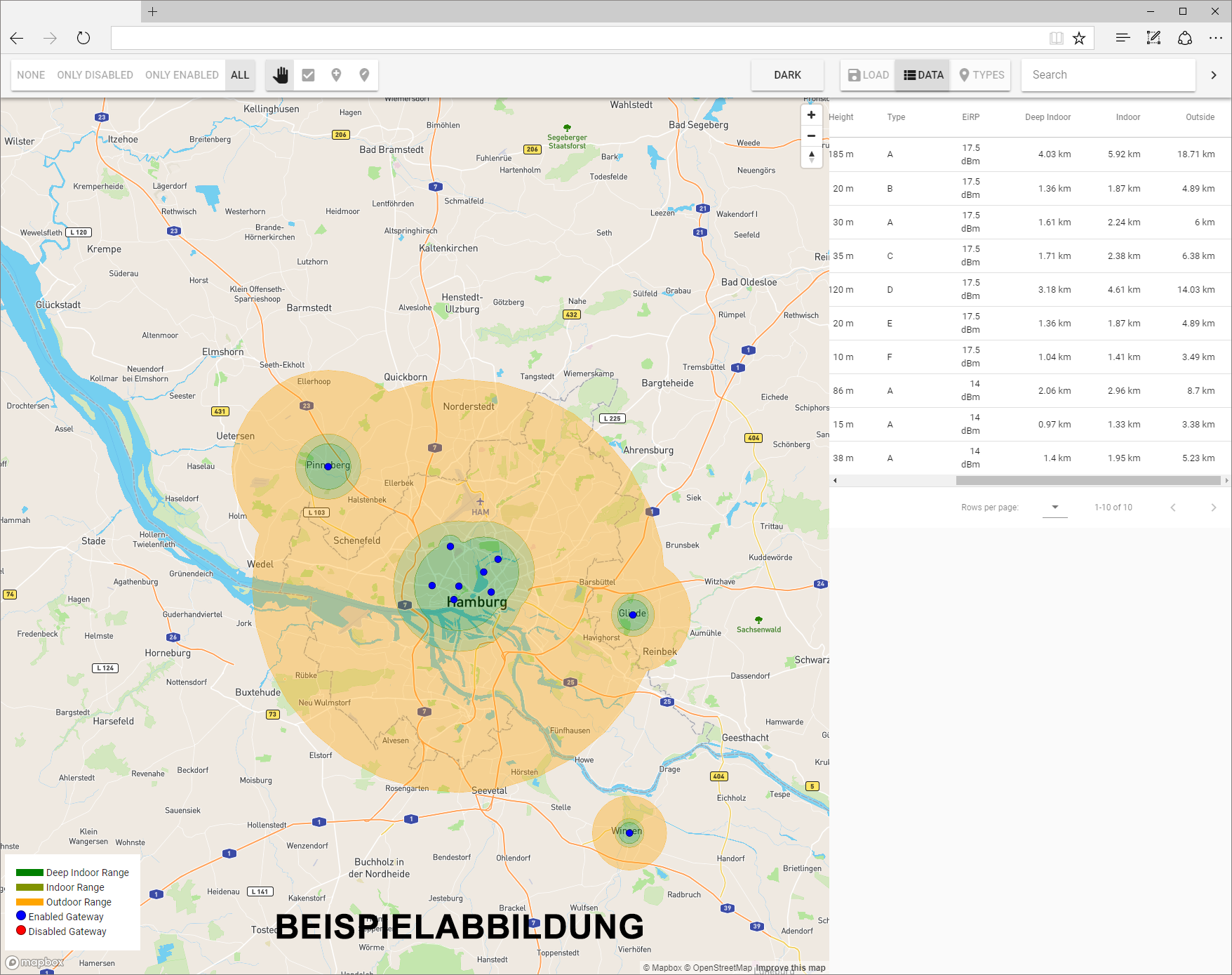 Screenshot Netzwerkplanung